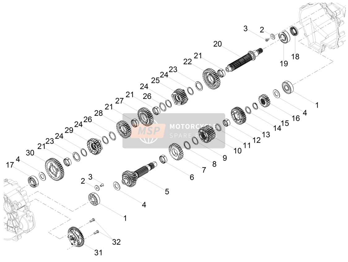 Caja de cambios - Ensamblaje de engranajes