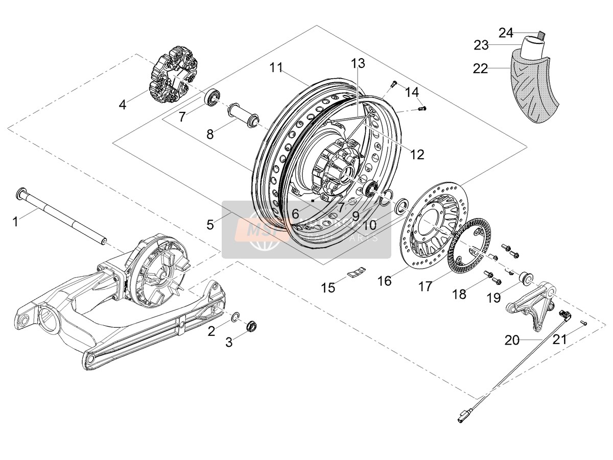 2B004435, Speiche, Piaggio, 1