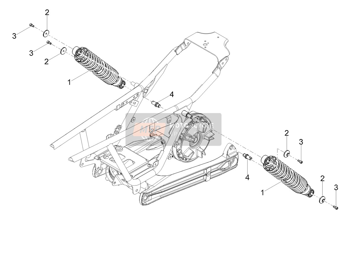 2B010600, STOSSDÃ¤MPFER Hinten, Piaggio, 0