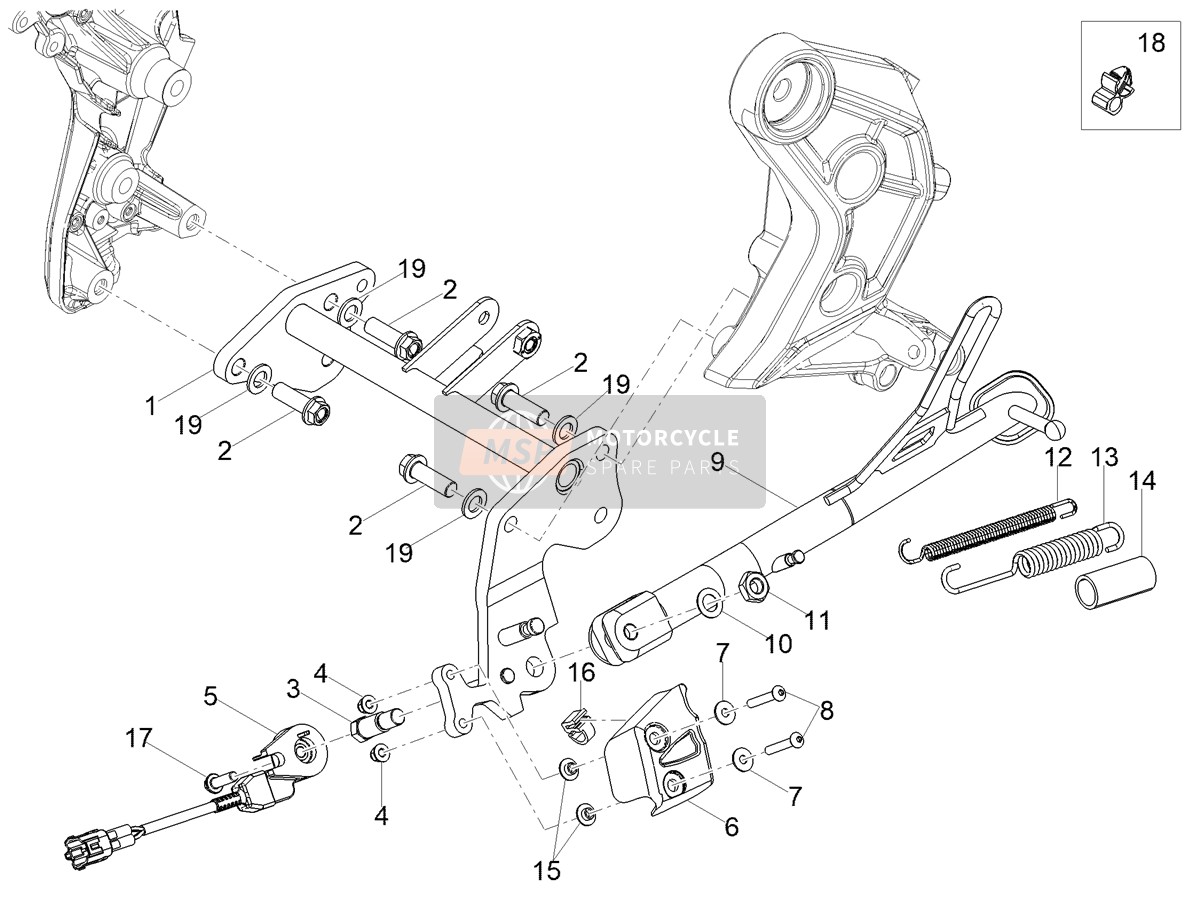 Moto Guzzi V85 TT Travel Pack 850 E5 ABS (ASIA) 2021 Stand central pour un 2021 Moto Guzzi V85 TT Travel Pack 850 E5 ABS (ASIA)
