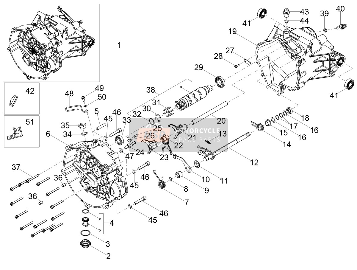 Gear box / Selector / Shift cam