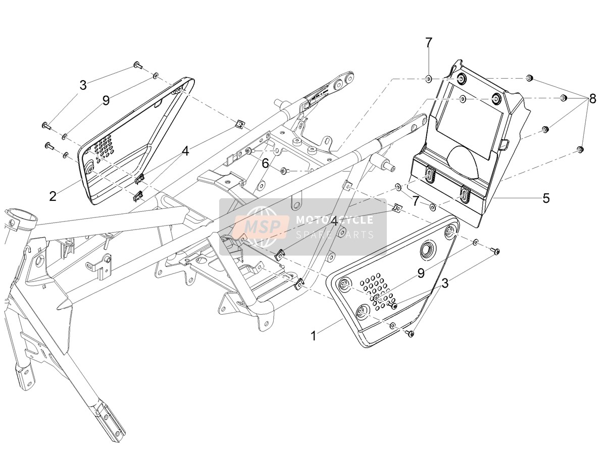 2H005319000G12, R.H. Body Side, Piaggio, 0