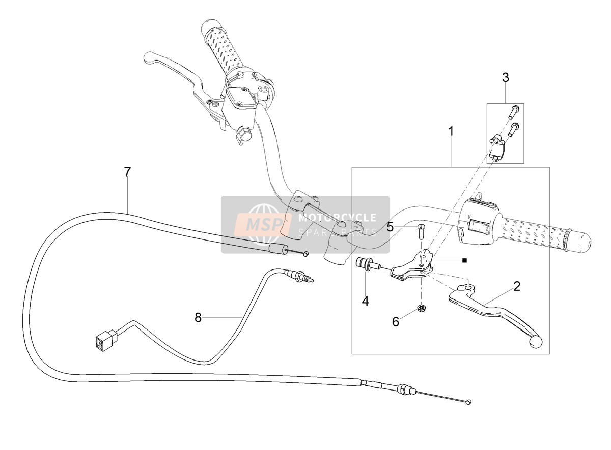 2B006106, Câble Embrayage, Piaggio, 0