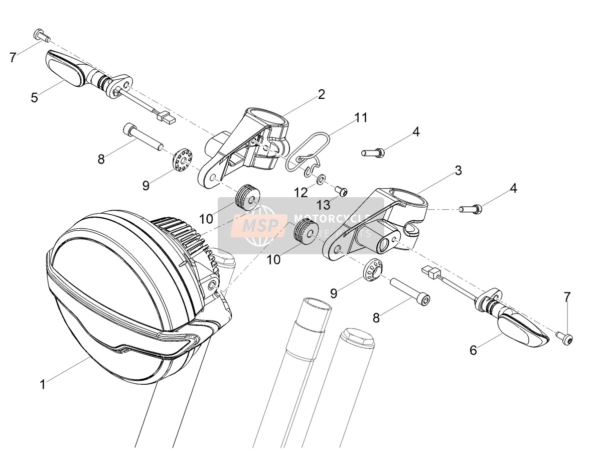 Moto Guzzi V9 Bobber 850 SE E5 ABS (EU) 2023 Faro Anteriore per un 2023 Moto Guzzi V9 Bobber 850 SE E5 ABS (EU)