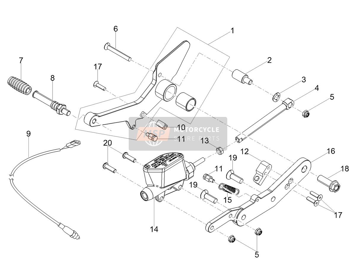 Rear master cylinder