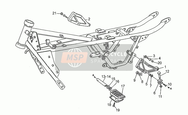 Moto Guzzi Nevada 750 1995 Reposapiés - Soporte lateral para un 1995 Moto Guzzi Nevada 750