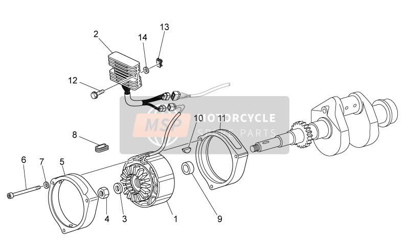 Moto Guzzi Nevada 750 S 2010 Générateur - Régulateur pour un 2010 Moto Guzzi Nevada 750 S