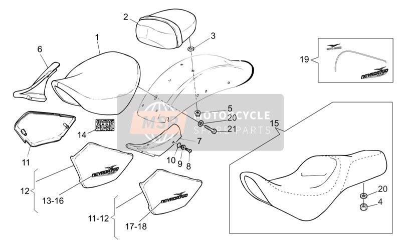 GU31464084, Selle Passager Nevada Base, Piaggio, 0