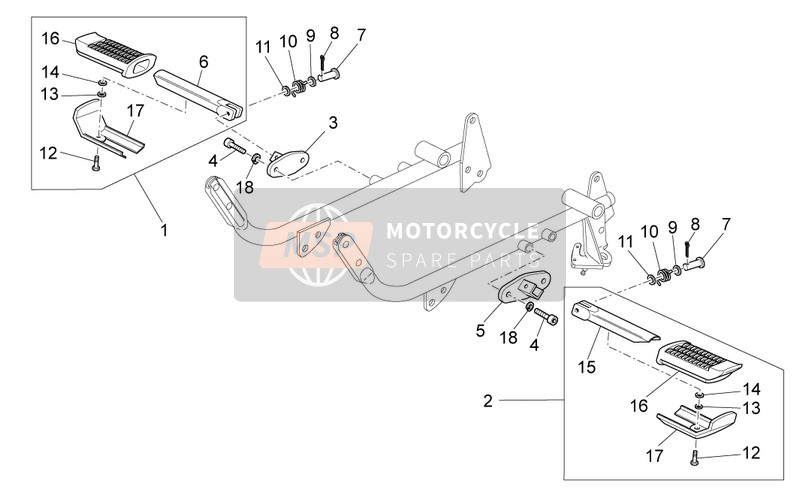 Moto Guzzi Nevada Classic 750 2013 Front Footrests for a 2013 Moto Guzzi Nevada Classic 750