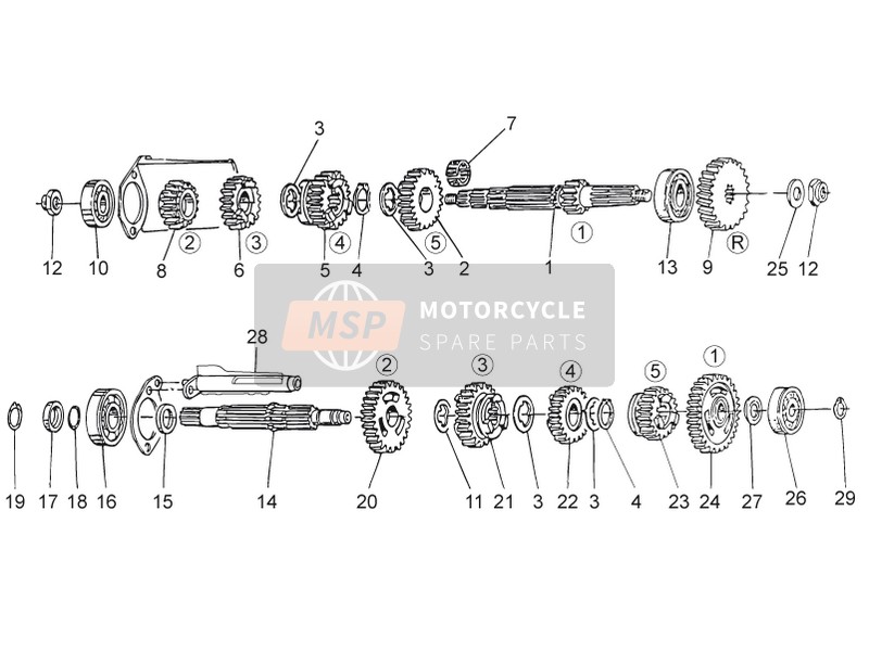 Moto Guzzi Nevada Classic 750 2012 Caja de cambios para un 2012 Moto Guzzi Nevada Classic 750