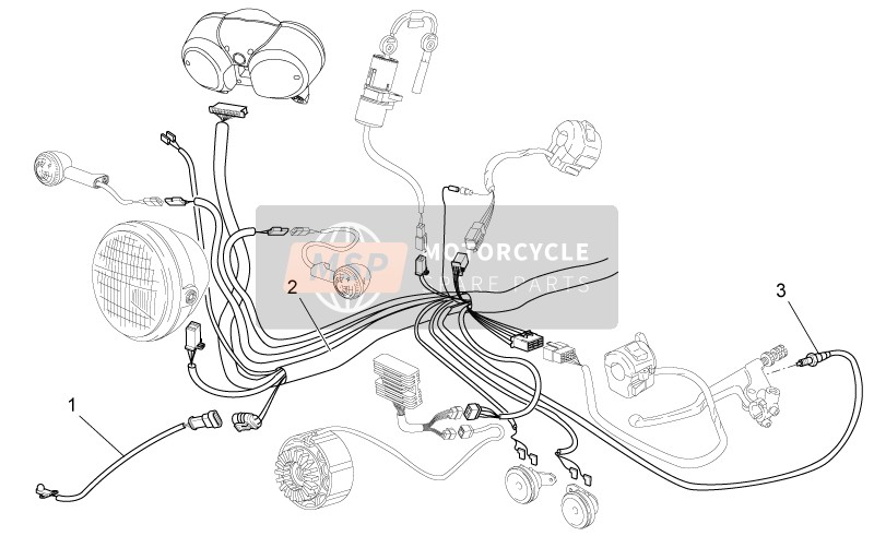 Moto Guzzi Nevada Classic IE 750 2009 Sistema eléctrico delantero para un 2009 Moto Guzzi Nevada Classic IE 750