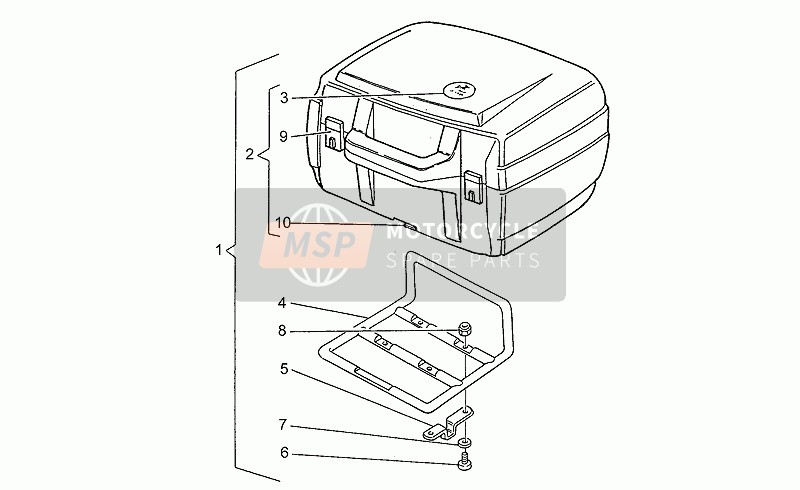 Moto Guzzi Nevada Club 750 1998 Caja superior para un 1998 Moto Guzzi Nevada Club 750