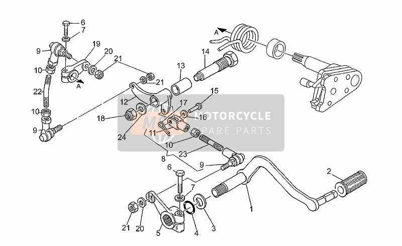 Moto Guzzi Nevada Club 750 2000 Levier pour un 2000 Moto Guzzi Nevada Club 750