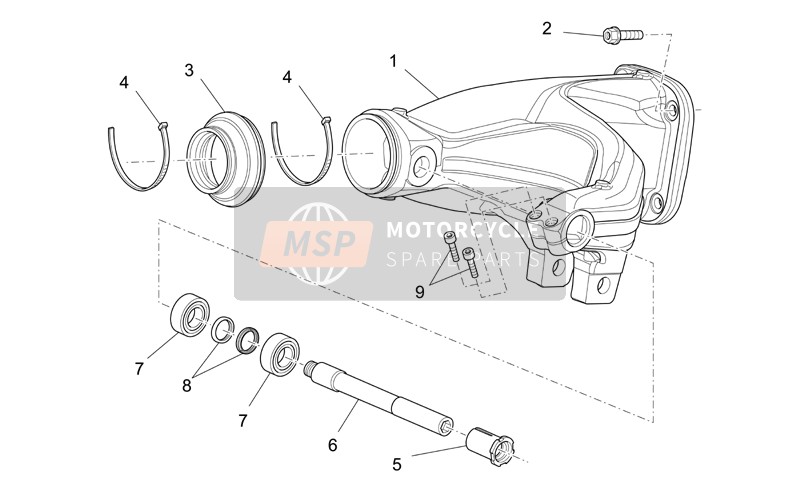 Moto Guzzi Norge 1200 IE 1200 2008 Bras oscillant pour un 2008 Moto Guzzi Norge 1200 IE 1200