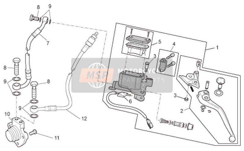 Moto Guzzi Norge Polizia Berlino 850 2008 Controllo frizione completo per un 2008 Moto Guzzi Norge Polizia Berlino 850