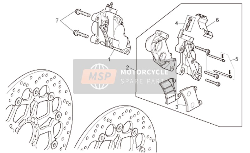 Moto Guzzi Norge Polizia Berlino 850 2008 Bremssattel vorne für ein 2008 Moto Guzzi Norge Polizia Berlino 850