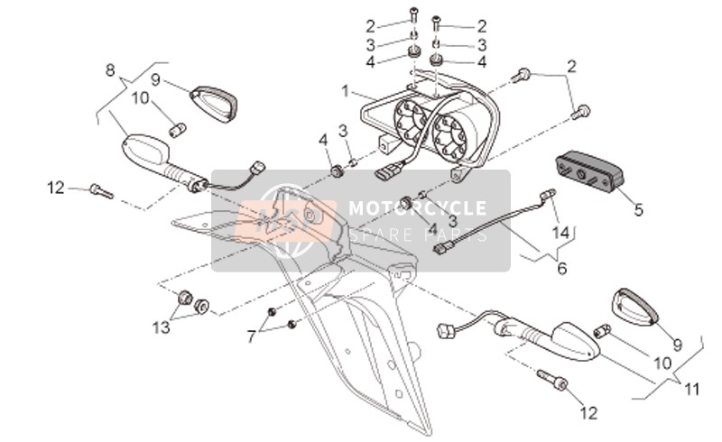 Moto Guzzi Norge Polizia Berlino 850 2008 Tail Light for a 2008 Moto Guzzi Norge Polizia Berlino 850