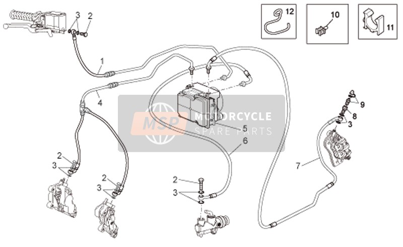 Moto Guzzi Norge Polizia Berlino 850 2008 ABS Sistema di frenaggio per un 2008 Moto Guzzi Norge Polizia Berlino 850