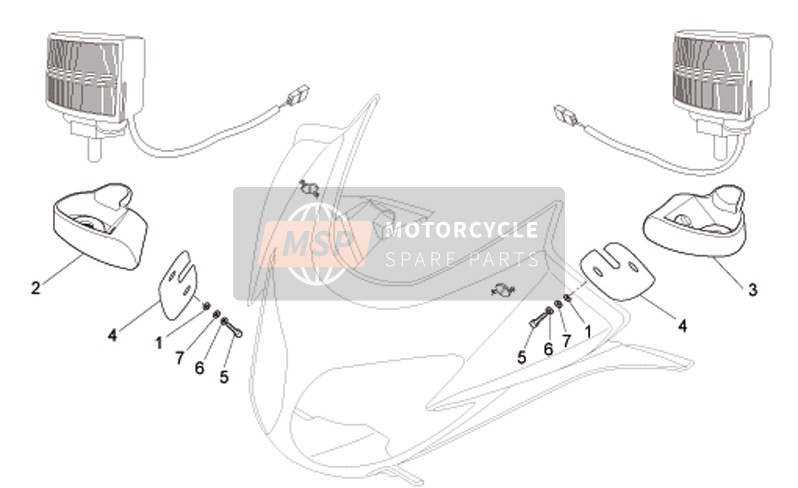 Moto Guzzi Norge Polizia Berlino 850 2008 Stroboskoplicht vorne für ein 2008 Moto Guzzi Norge Polizia Berlino 850