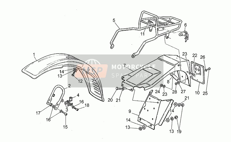 Moto Guzzi NTX 350 1989 Parafango anteriore per un 1989 Moto Guzzi NTX 350