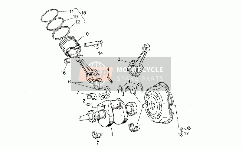 Moto Guzzi NTX 350 1989 Arbre de transmission pour un 1989 Moto Guzzi NTX 350