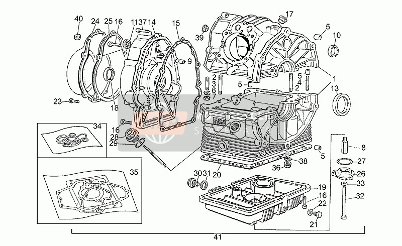 Moto Guzzi NTX 350 1990 Caja Del Cigüeñal para un 1990 Moto Guzzi NTX 350