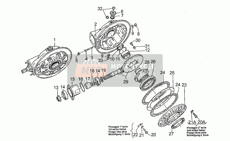 Moto Guzzi Quota 1000 1997 Kegelradgetriebe für ein 1997 Moto Guzzi Quota 1000