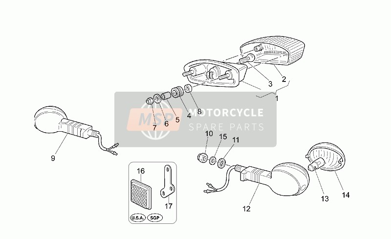 Moto Guzzi Quota ES 1100 1998 Feu Arrière pour un 1998 Moto Guzzi Quota ES 1100