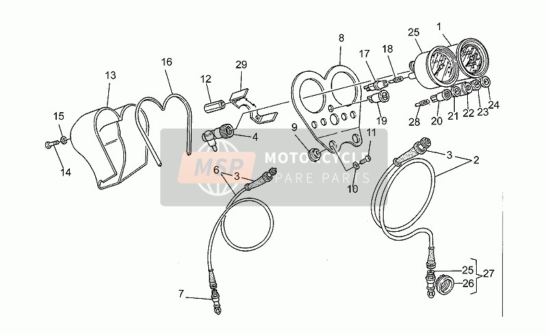 Moto Guzzi S 1000 1990 Dashboard II voor een 1990 Moto Guzzi S 1000