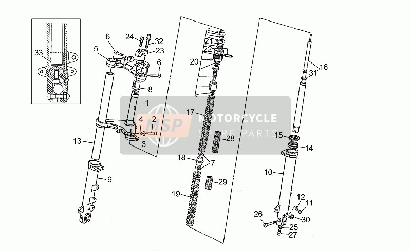 Moto Guzzi SP III 1000 1989 Front Fork for a 1989 Moto Guzzi SP III 1000