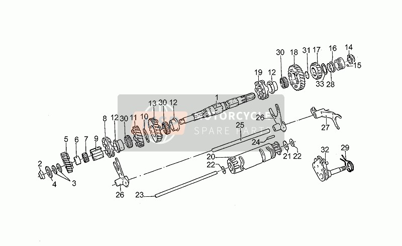 Moto Guzzi SP III 1000 1990 Albero condotto 2 per un 1990 Moto Guzzi SP III 1000