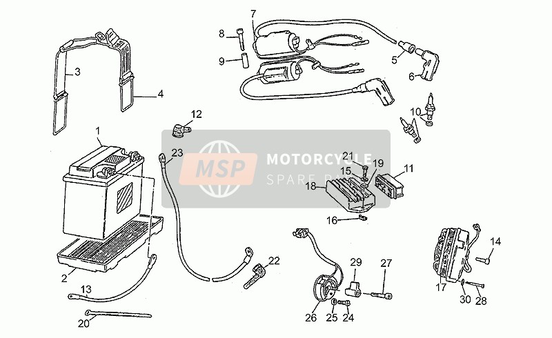 Moto Guzzi SP 750 1991 Accu voor een 1991 Moto Guzzi SP 750