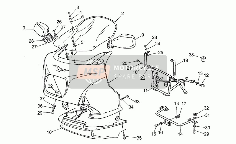 Moto Guzzi SP 750 1992 Carenatura per un 1992 Moto Guzzi SP 750