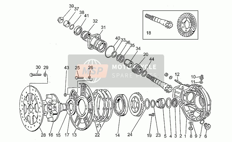 Moto Guzzi SP 750 1990 Kegelradgetriebe für ein 1990 Moto Guzzi SP 750