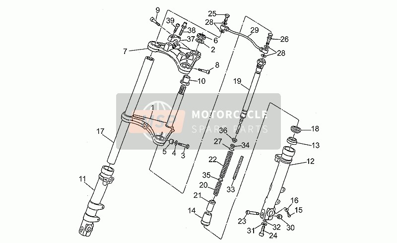 Moto Guzzi SP 750 1990 Tenedor frontal para un 1990 Moto Guzzi SP 750