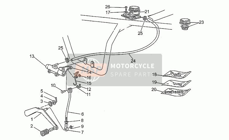 Moto Guzzi SP 750 1991 Rear Master Cylinder for a 1991 Moto Guzzi SP 750