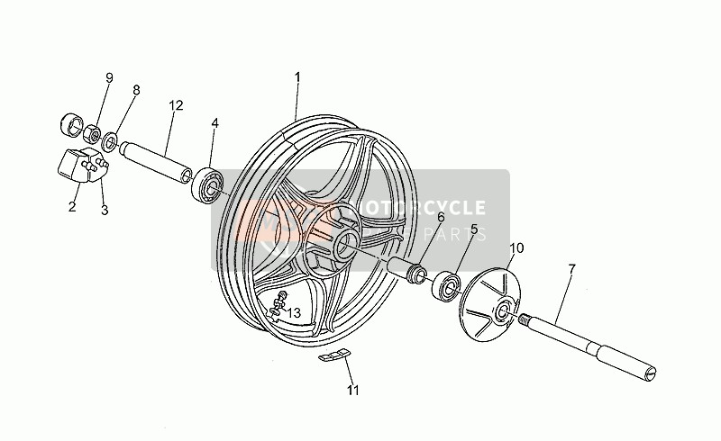 Moto Guzzi SP 750 1990 Achterwiel voor een 1990 Moto Guzzi SP 750