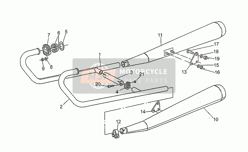 Moto Guzzi SP 750 1992 Unità di scarico per un 1992 Moto Guzzi SP 750