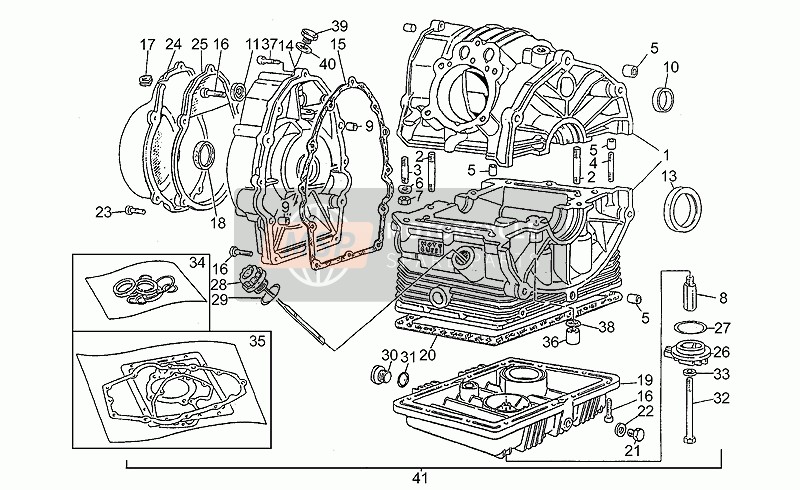 Moto Guzzi SP 750 1990 Kurbelgehäuse für ein 1990 Moto Guzzi SP 750