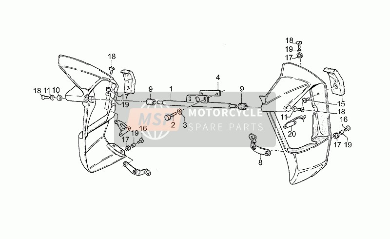 Moto Guzzi SP II 1000 1988 Carénage inférieur pour un 1988 Moto Guzzi SP II 1000