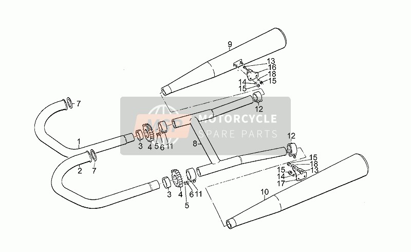 Moto Guzzi SP II 1000 1983 Exhaust Unit for a 1983 Moto Guzzi SP II 1000