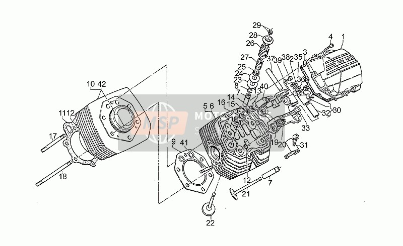 Moto Guzzi SP II 1000 1985 Cabeza de cilindro para un 1985 Moto Guzzi SP II 1000