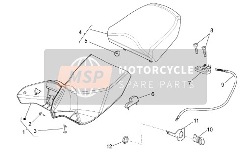 883048, Saddle Release Cable, Piaggio, 1