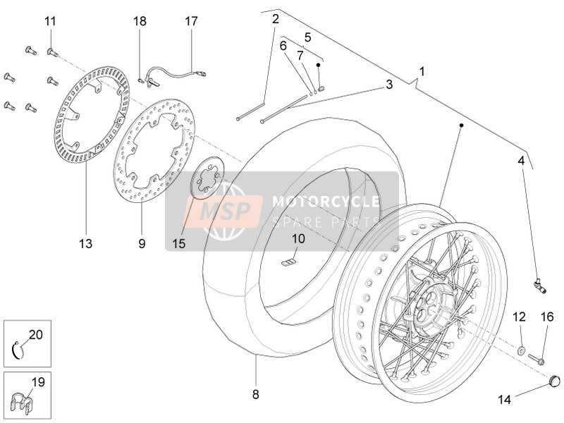 Moto Guzzi Stelvio 1200 8V STD - NTX 2011 Rear Wheel for a 2011 Moto Guzzi Stelvio 1200 8V STD - NTX