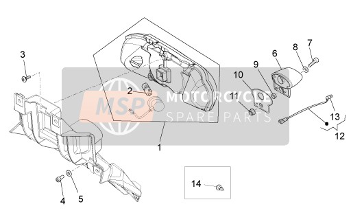 Moto Guzzi Stelvio 1200 8V STD - NTX 2014 Rücklicht für ein 2014 Moto Guzzi Stelvio 1200 8V STD - NTX