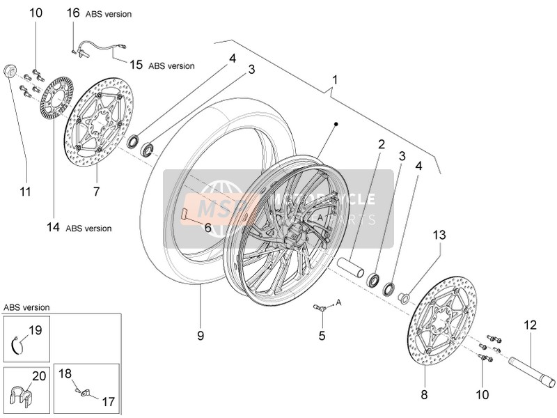 Moto Guzzi Stelvio 1200 8V STD - NTX 2014 Vorderrad II für ein 2014 Moto Guzzi Stelvio 1200 8V STD - NTX