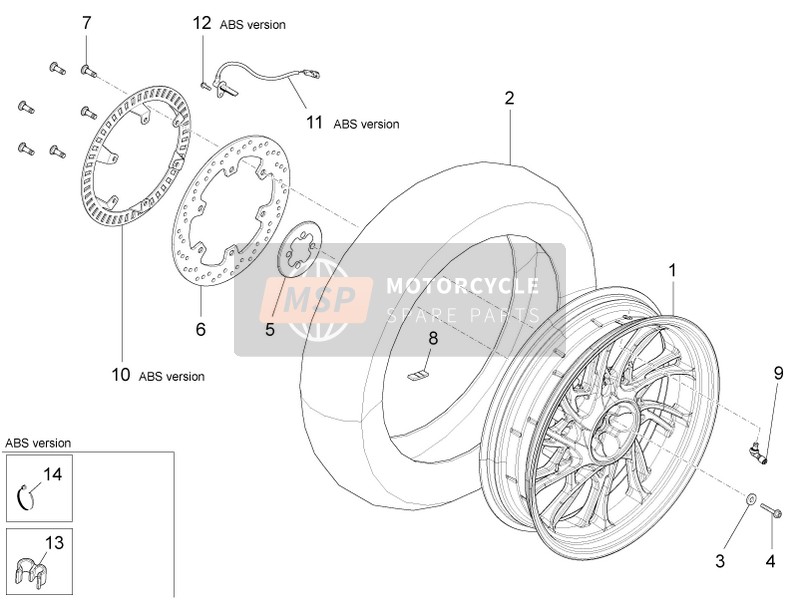 Moto Guzzi Stelvio 1200 8V STD - NTX 2013 Rear Wheel II for a 2013 Moto Guzzi Stelvio 1200 8V STD - NTX