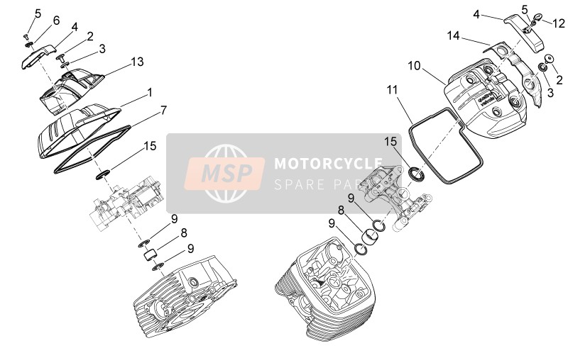 Moto Guzzi Stelvio 1200 8V STD - NTX 2015 Kop afdekking voor een 2015 Moto Guzzi Stelvio 1200 8V STD - NTX