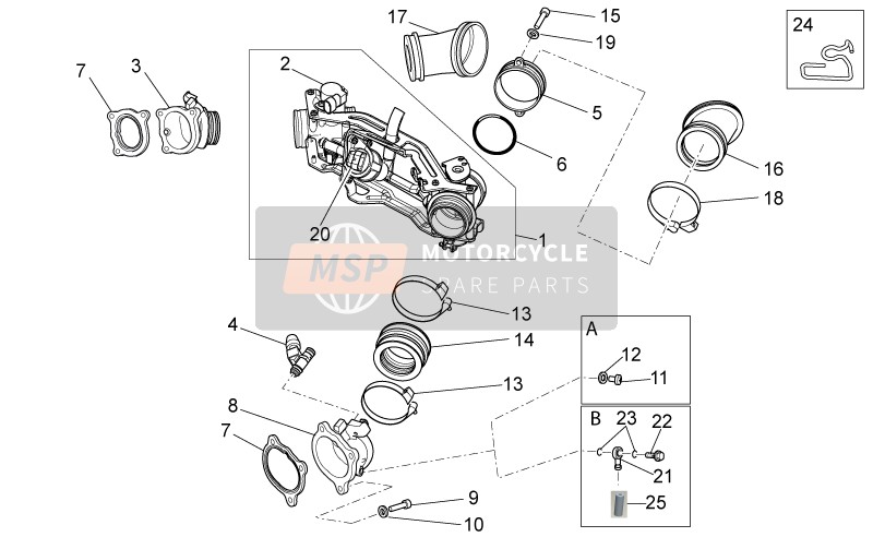 Moto Guzzi Stelvio 1200 8V STD - NTX 2015 DROSSELKLAPPE für ein 2015 Moto Guzzi Stelvio 1200 8V STD - NTX