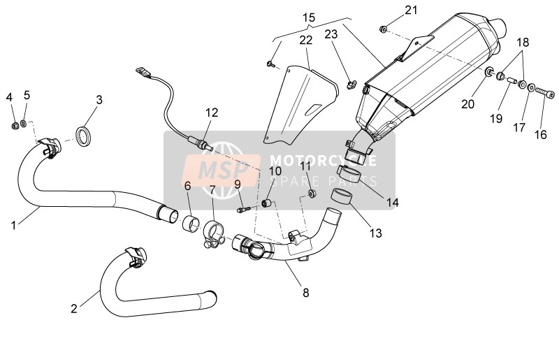 978622, Lh Exhaust Pipe, Piaggio, 0